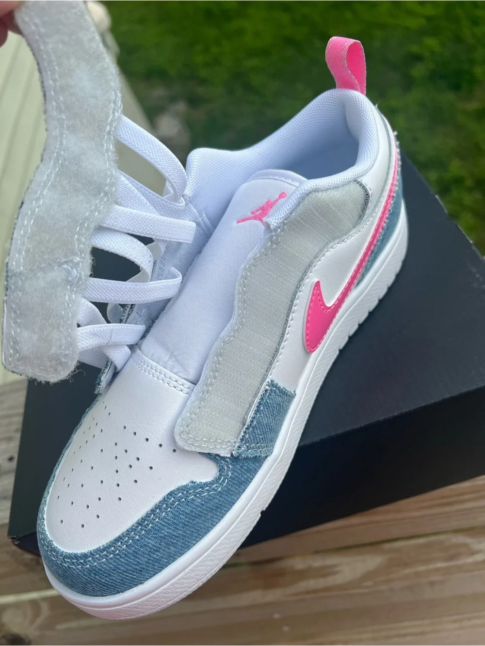 Kids 3Y (UK 2.5) Jordan 1 Low ALT SE Denim Sequin (PS)